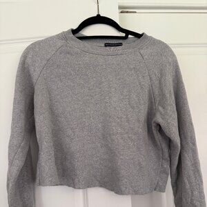 Brandy Melville Cropped Sweatshirt Gray Soft One Size Minimalist Casual Pullover